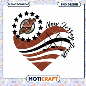 New Jersey Devils Heart Graphic PNG Design Download