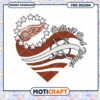 Detroit Red Wings Heart PNG Design Instant Download