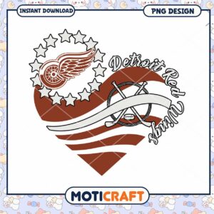 Detroit Red Wings Heart PNG Design Instant Download