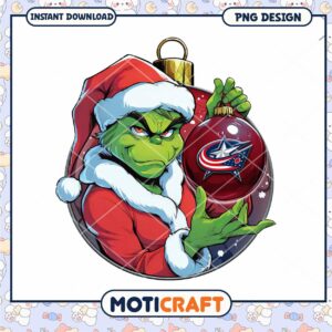 Grinch Christmas Ornament PNG Instant Download Design