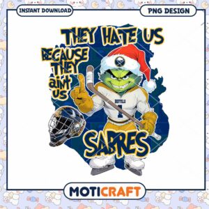 Buffalo Sabres Holiday Grinch Hockey PNG Design