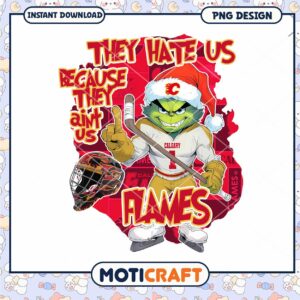 Calgary Flames Grinch Hockey Fan Art PNG Download