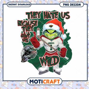 Grinch Christmas Minnesota Wild Hockey PNG Design