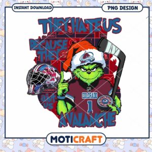 Grinch Inspired Colorado Avalanche PNG Design Download