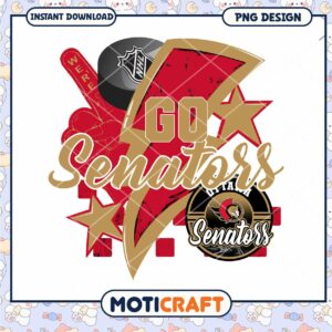 Go Senators Hockey Team Fan Art PNG Design Download