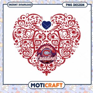 Montreal Canadiens Heart PNG Design Downloadable Art