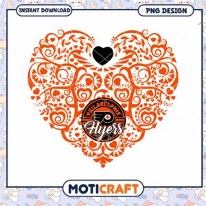 Philadelphia Flyers Heart PNG Design for Download