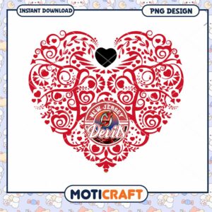 New Jersey Devils Heart Design PNG Instant Download New Jersey Devils Heart Design PNG Instant Download