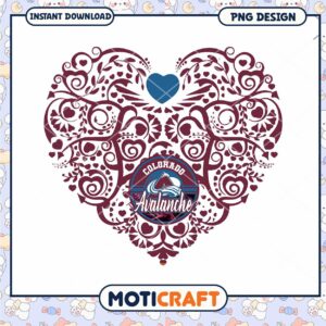 Colorado Avalanche Heart Design Instant Download PNG