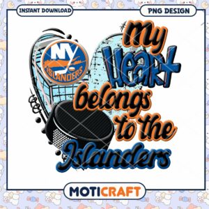 NY Islanders Hockey Heart PNG Design
