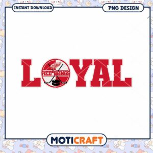 Red Wings Loyal PNG Design Instant Download