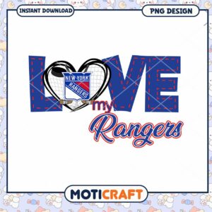 NY Rangers Love PNG Sublimation Design