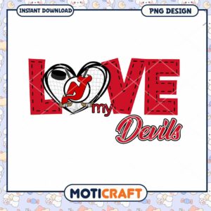 New Jersey Devils Love PNG Design