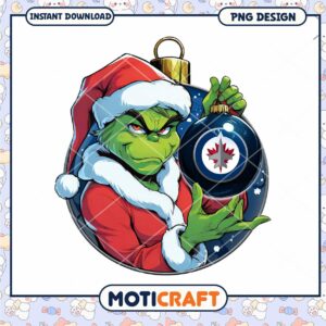 Grinch Winnipeg Jets Christmas Ornament PNG