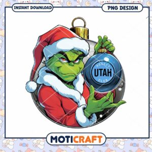 Grinch Utah Hockey Ornament PNG