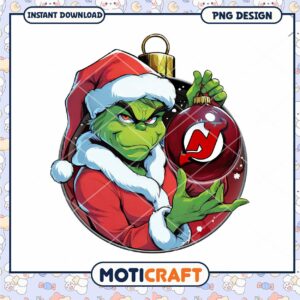 Grinch NJ Devils Christmas Ornament PNG Grinch NJ Devils Christmas Ornament PNG