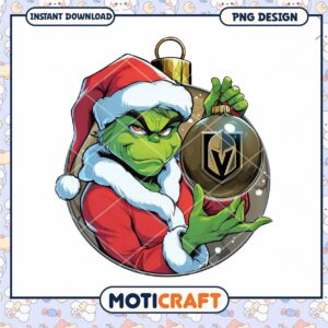 Grinch Vegas Golden Knights Christmas Ornament PNG Grinch Vegas Golden Knights Christmas Ornament PNG