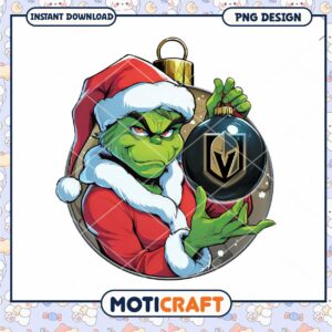 Grinch Vegas Golden Knights Ornament PNG