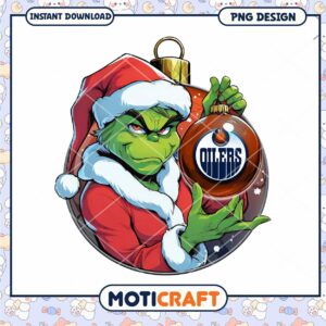 Grinch Oilers Christmas Ornament PNG Grinch Oilers Christmas Ornament PNG