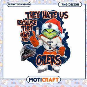 Grinch Oilers Hockey PNG Sublimation