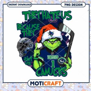 Grinch Vancouver Canucks PNG Sublimation