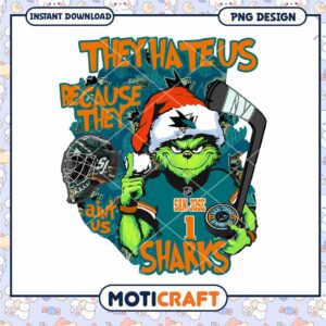 Grinch San Jose Sharks Christmas PNG