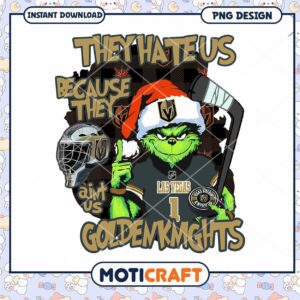 Grinch Vegas Golden Knights PNG Sublimation