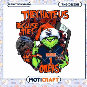 Grinch Oilers Christmas PNG Sublimation