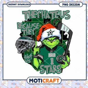 Grinch Dallas Stars Hockey PNG Sublimation