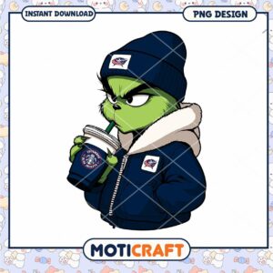 Grinch Blue Jackets PNG Sublimation