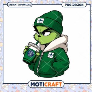 Grinch Starbucks Canucks PNG Design