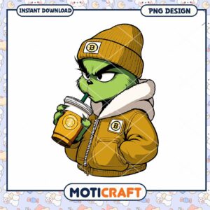 Grinch Coffee PNG Design