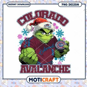 Grinch Colorado Avalanche PNG Sublimation