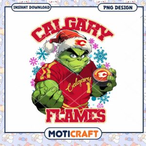 Grinch Calgary Flames PNG Sublimation