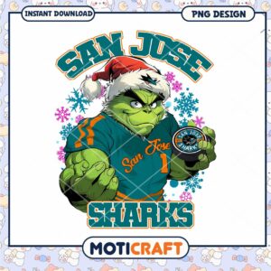 Grinch San Jose Sharks PNG Sublimation