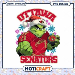 Grinch Ottawa Senators PNG Sublimation