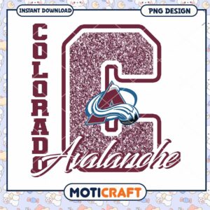 Colorado Avalanche Glitter PNG Design