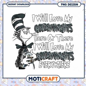 Cat in Hat Golden Knights PNG