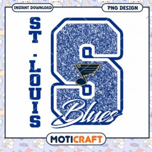St Louis Blues Glitter PNG Sublimation
