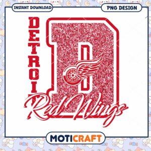 Detroit Red Wings Glitter PNG Design