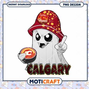 Calgary Flames Ghost PNG Sublimation Design
