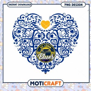 St Louis Blues Heart PNG Design