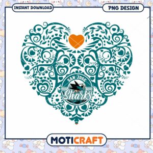 San Jose Sharks Heart PNG Design