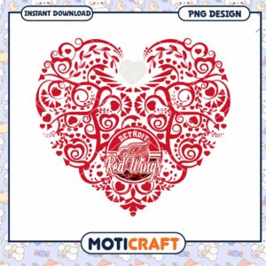 Detroit Red Wings Heart PNG Design