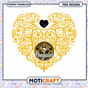 Pittsburgh Penguins Heart PNG Design