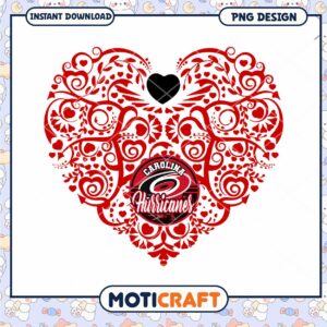Carolina Hurricanes Heart PNG Design