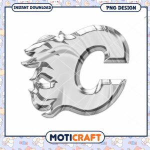 Silver Flame Letter C PNG Design Silver Flame Letter C PNG Design