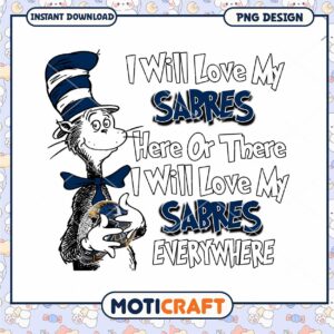 Cat in Hat Sabres PNG Design