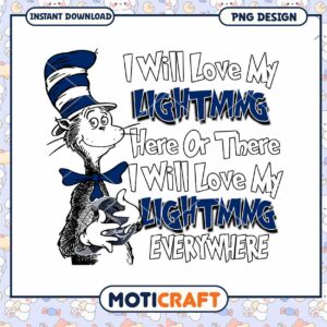 Cat in Hat Lightning PNG Design