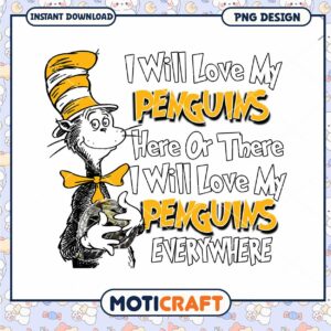 Cat in Hat Penguin Lover PNG Design